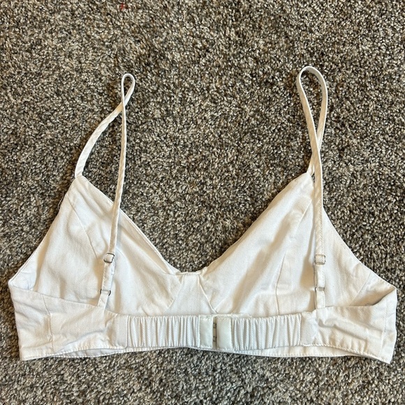 Princess Polly Adalia White Bralette Cropped Shirt 6 - Picture 3 of 7